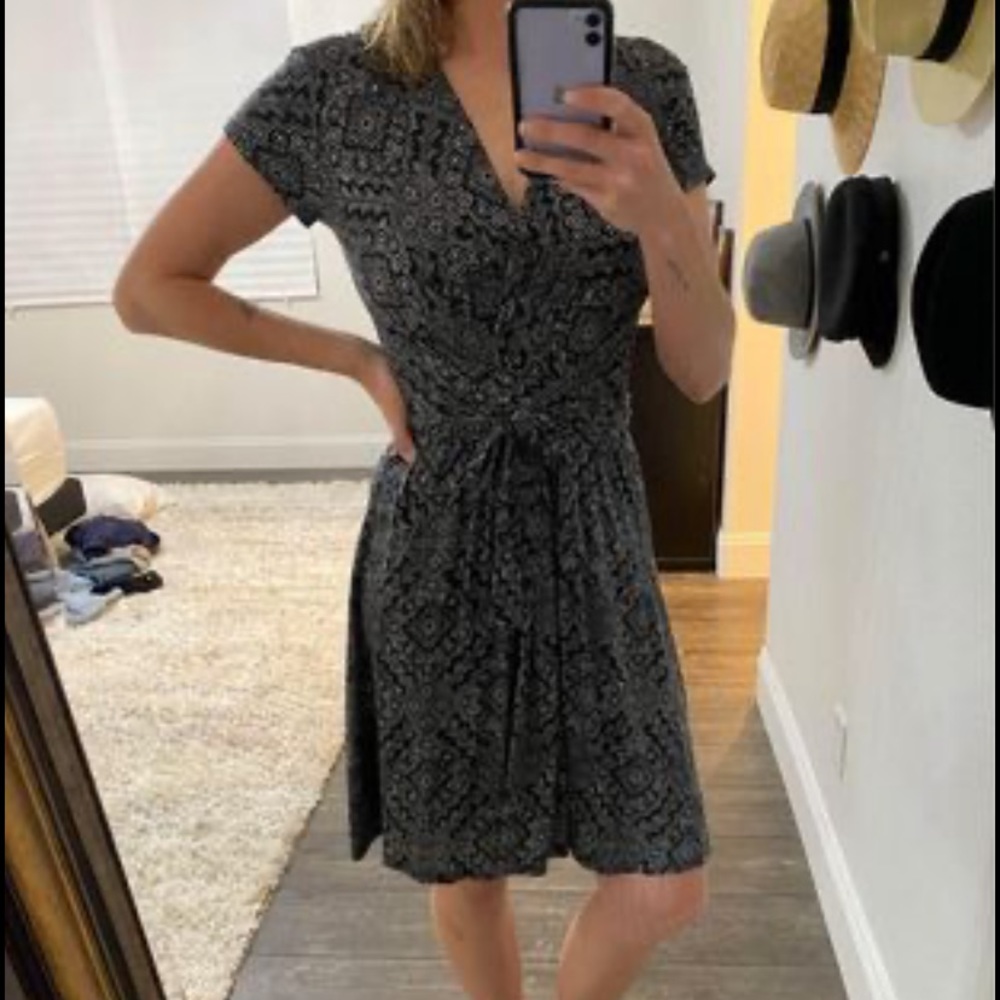 Black geometric dress